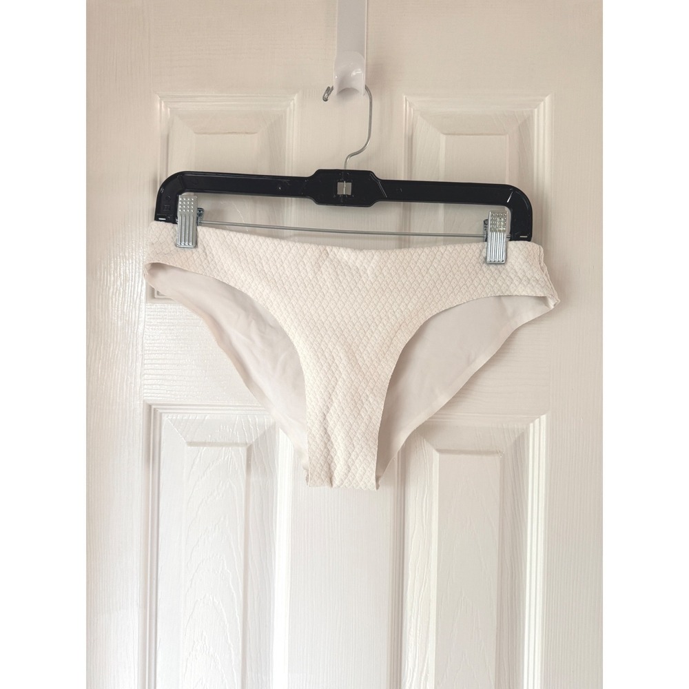 Aquamanile Bikini Bottoms Textured White‎ Swimsuit Size Large